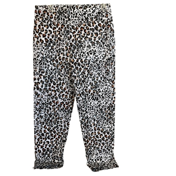 Zac & Rachel Women Pants Crop Pullover Stretch Leopard - Picture 1 of 6